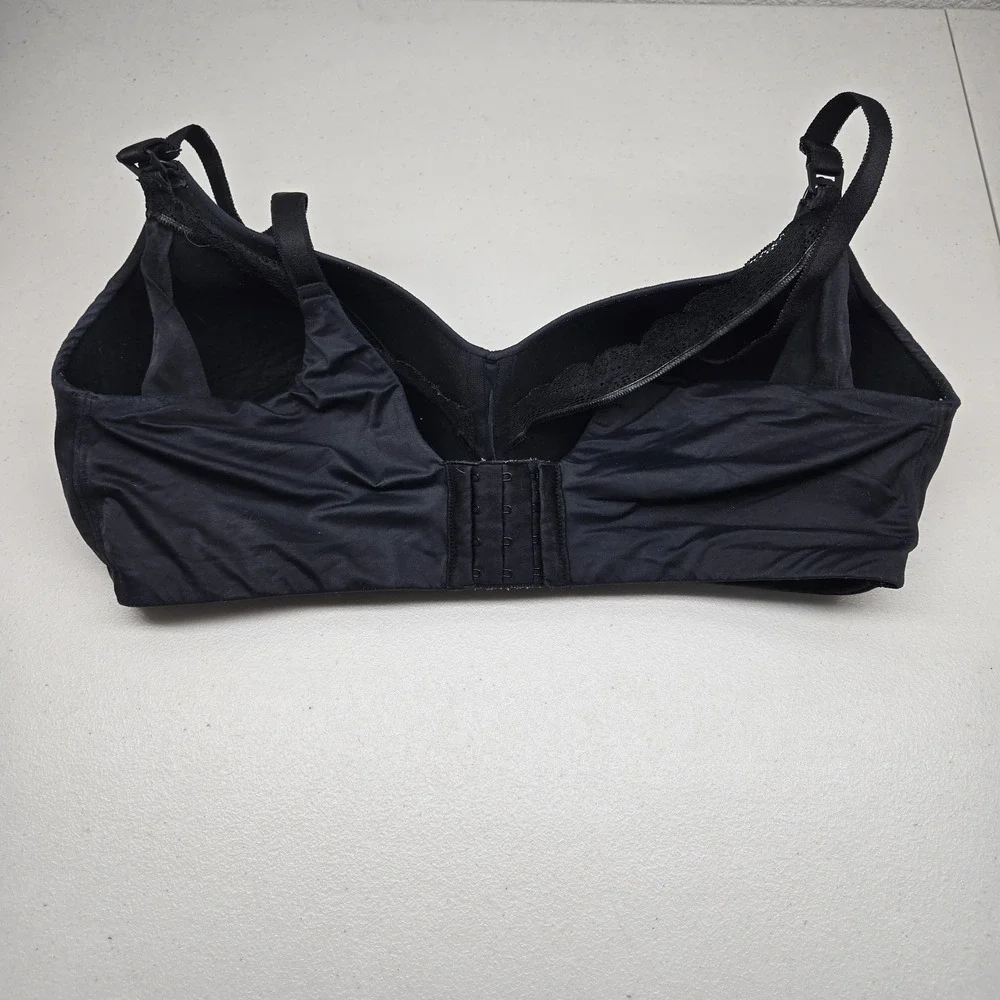 Torrid Curve Women Bra 42DDD Black Nursing Wireless Lace Lightly Lined